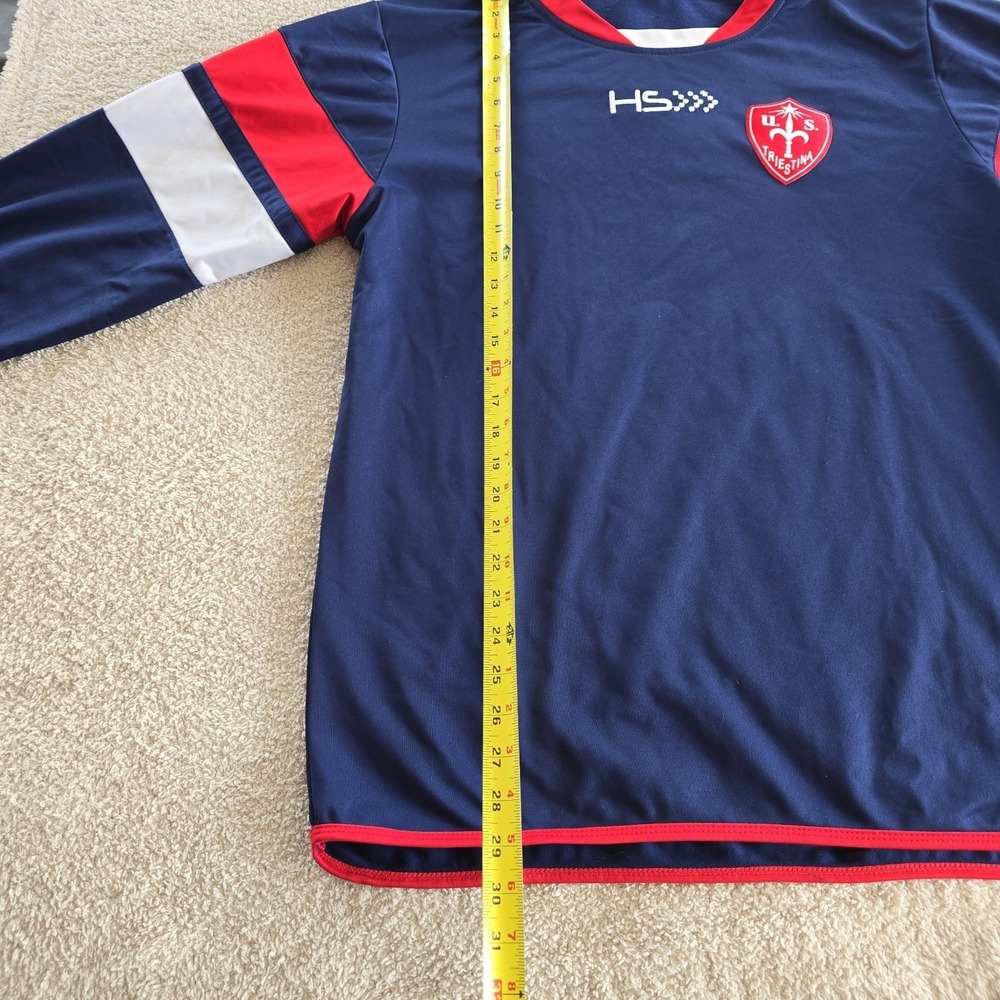 HS U.S. Triestina Long Sleeve Soccer Training Jersey Navy Red White Athletic XL - Picture 11 of 14